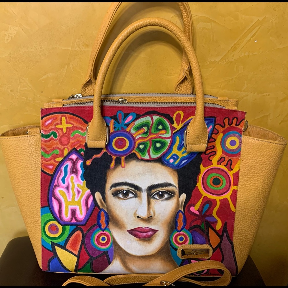 Fina Catrina hand painted leather bag